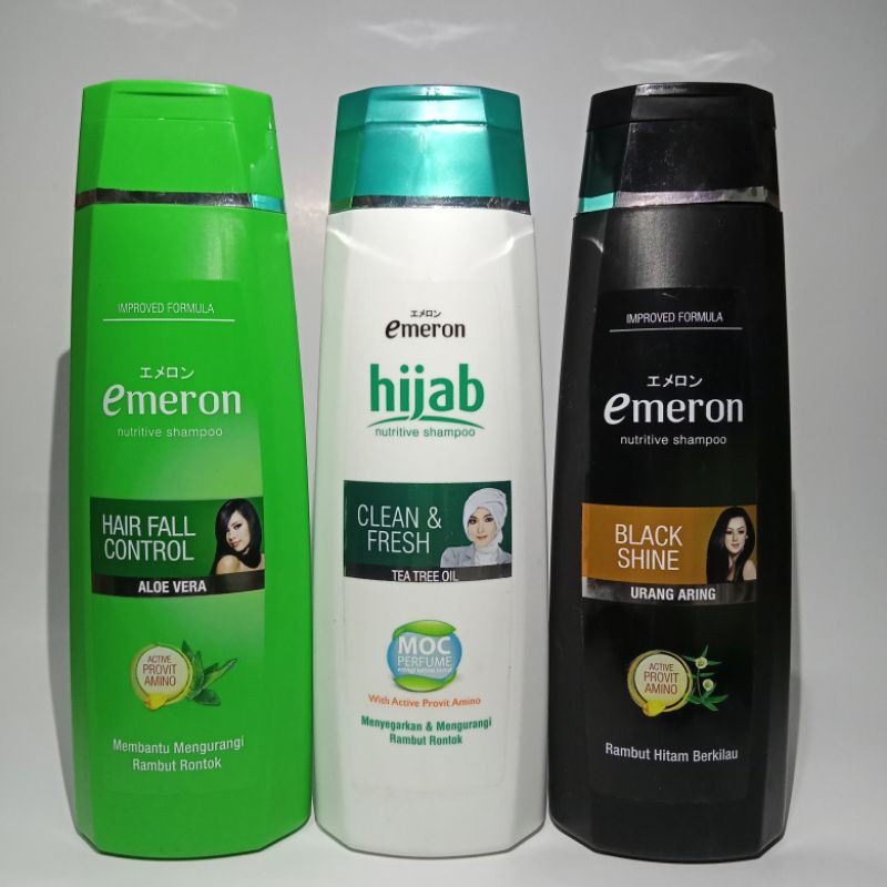 Jual Emeron Nutritive Shampoo Shampo Hijab Black Shine Hair Fall 170 Ml