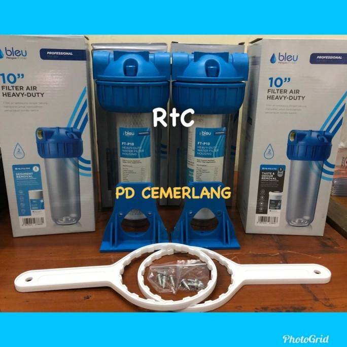 Jual Filter Air Pdam Sumur Paket 2 Tabung Penguin Blue Housing Filter