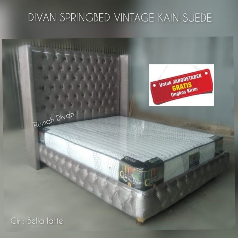 Jual Divan Dipan Tempat Tidur Ranjang Sandaran Tinggi Hb Vintage