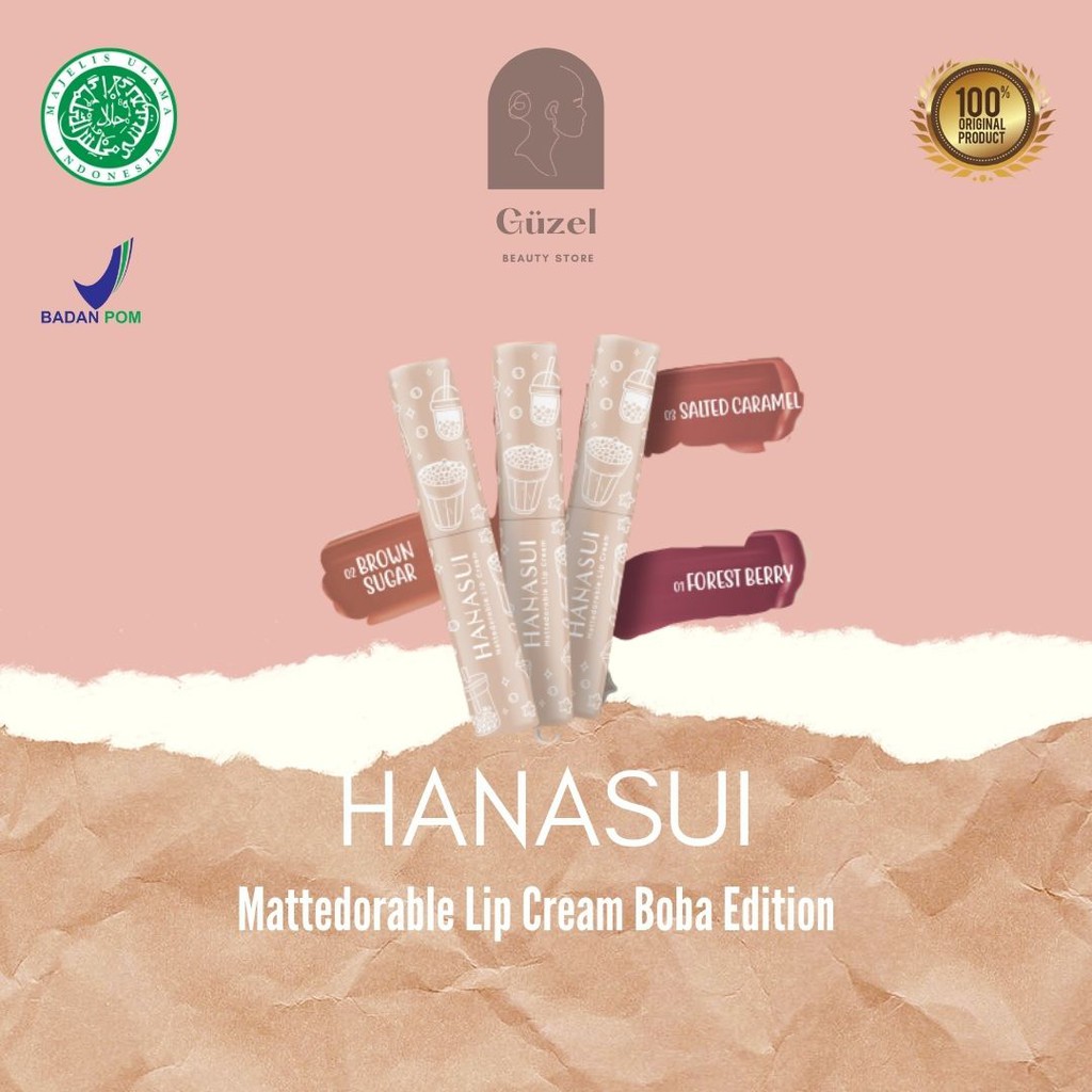 Jual Hanasui Mattedorable Lip Cream Boba Edition Shopee Indonesia