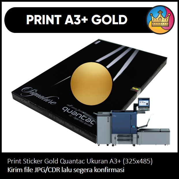 Digital Print A Cetak Sticker Stiker Vinyl Gold Quantac Signature