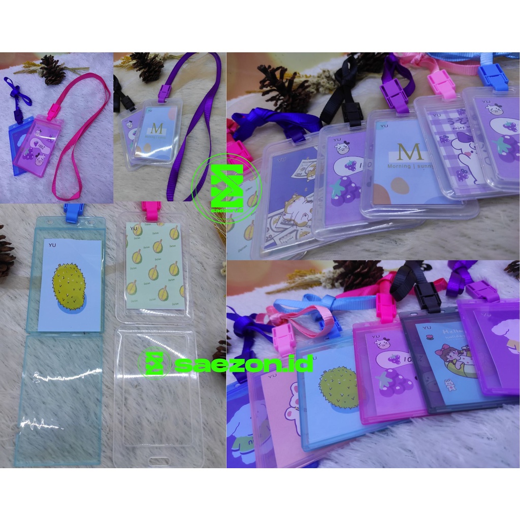 Jual Name Tag Tali Id Card Plastik Warna Transparan Polos Tali Id