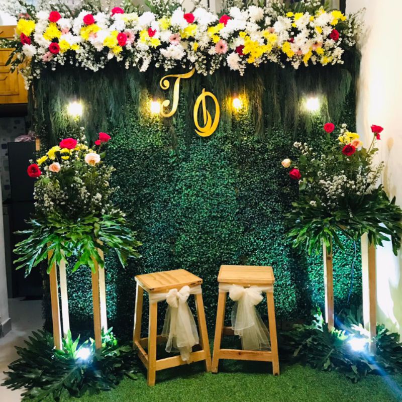 Jual Backdrop Fresh Flower Dekorasi Lamaran Akad Tunangan