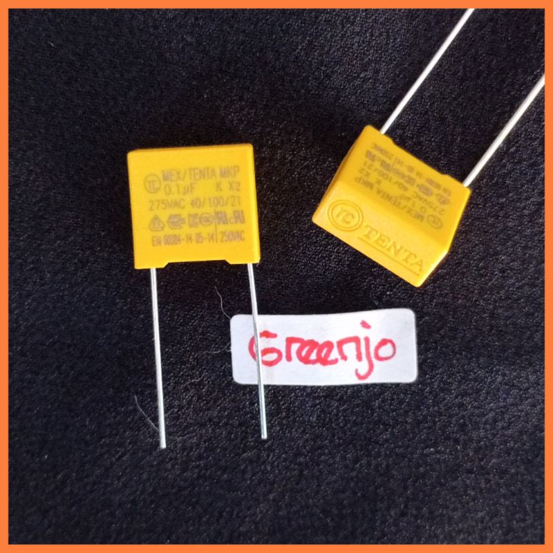 Jual Kapasitor MKP 104 224 684 275V Kaki 1cm Capacitor Mkp Mkm Mkt