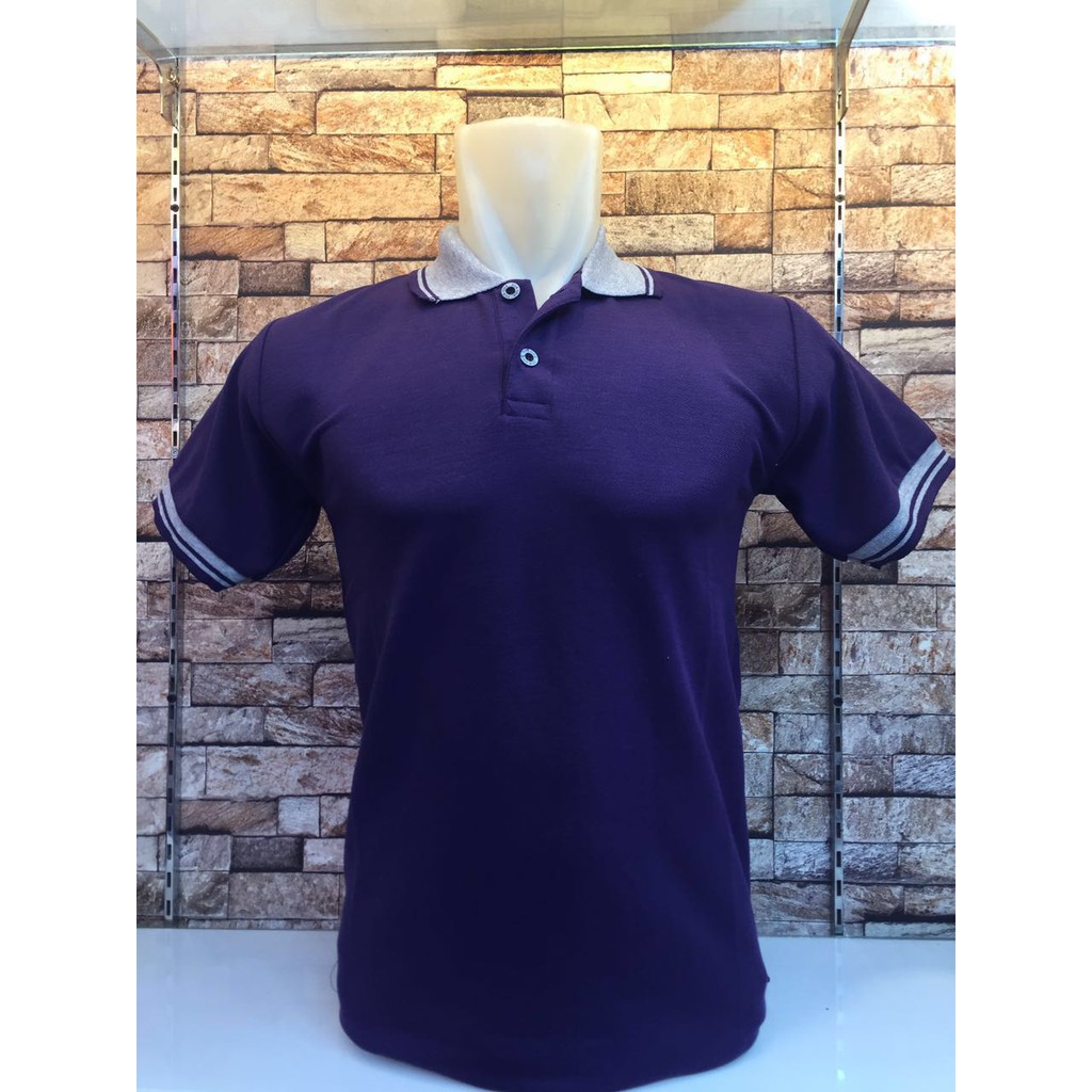 Jual Kaos Kerah Kombinasi UNGU Polo Kerah Kombinasi Ungu Polo Shirt