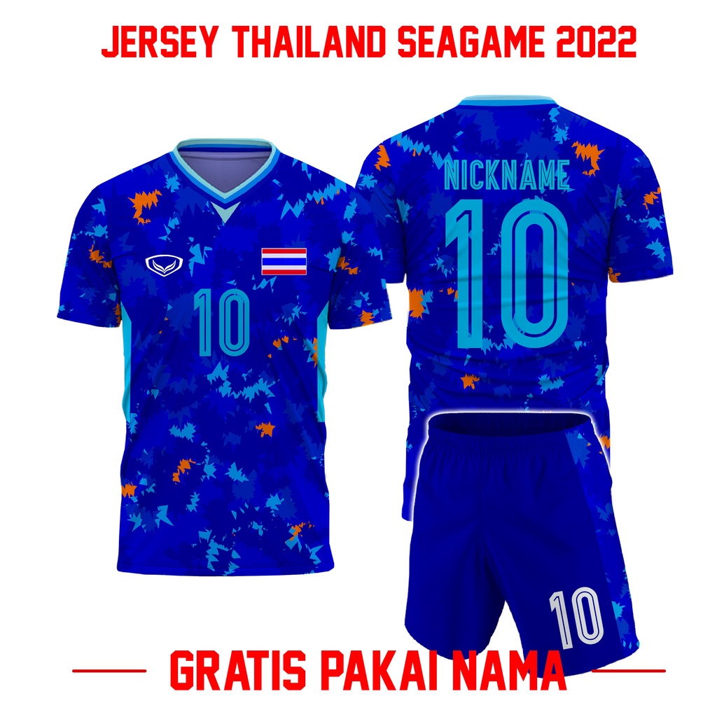 Jual JERSEY TIMNAS THAILAND SEAGAME 2022 KITS RELEASED GRATIS NAMA DAN