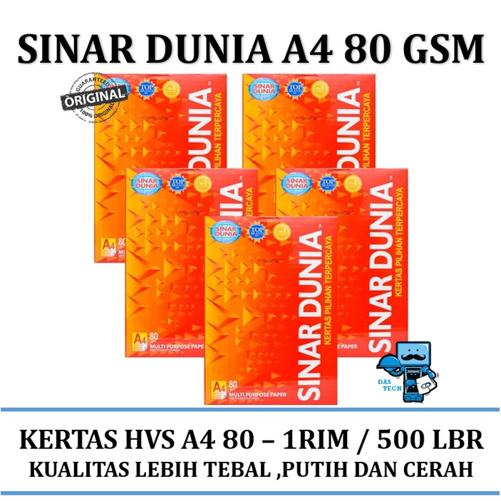 Kertas A Hvs Sinar Dunia Gsm Lembar Rim Shopee Indonesia