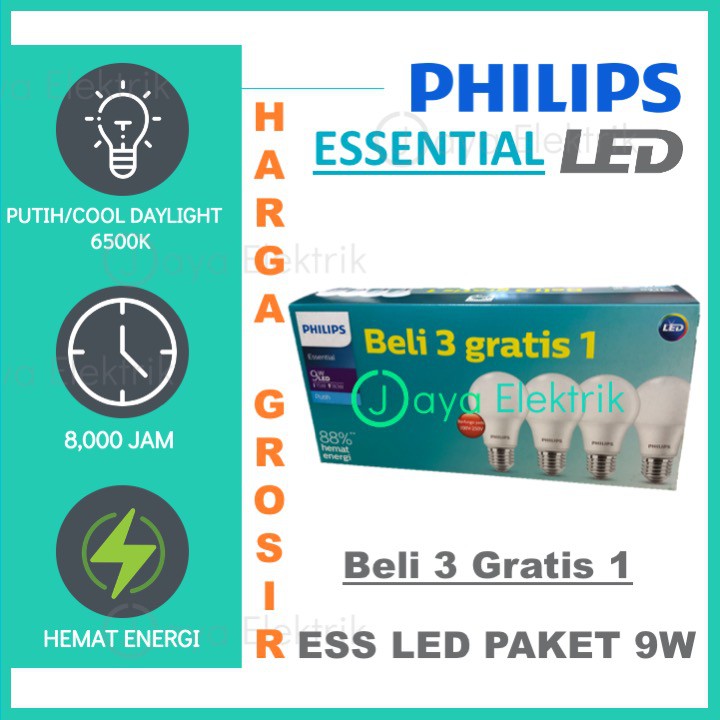 Jual Lampu Philips Led Essential Paket W Putih Lampu Led Multipack