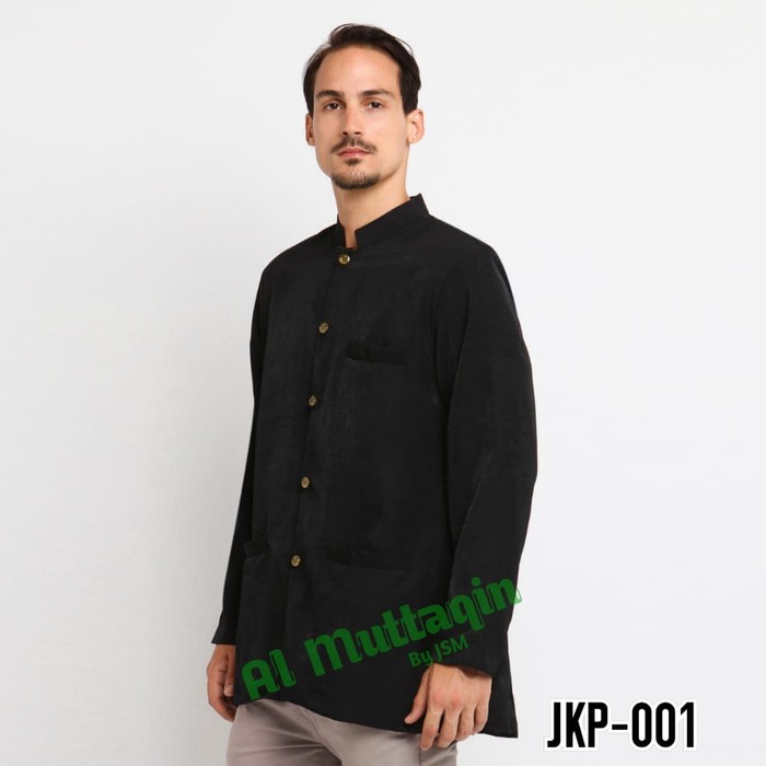 Jual Baju Koko Jasko Jas Koko Hitam Polos Furing Busa Dipundak Baru JIT