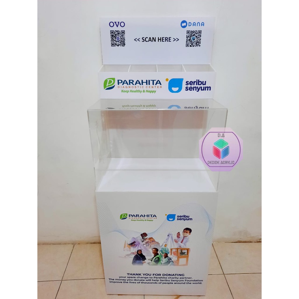 Jual Akrilik Kotak Amal Infaq Infak Charity Box Custom Shopee Indonesia