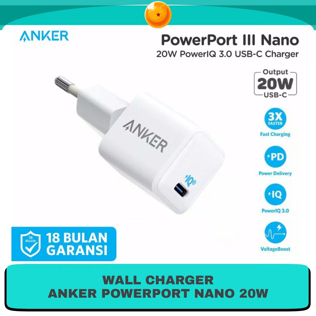 Jual Wall Charger Anker PowerPort PD Power Delivery PowerPort Nano