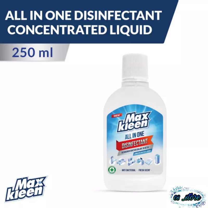 Jual MAXKLEEN All In One Disinfectant Concentrated Liquid 250 ML