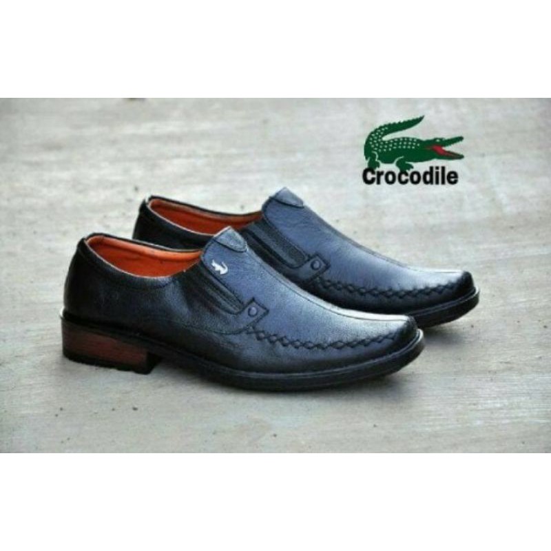 Jual Sepatu Pantofel Hitam Crocodile Pantopel Kulit Asli Formal Kerja