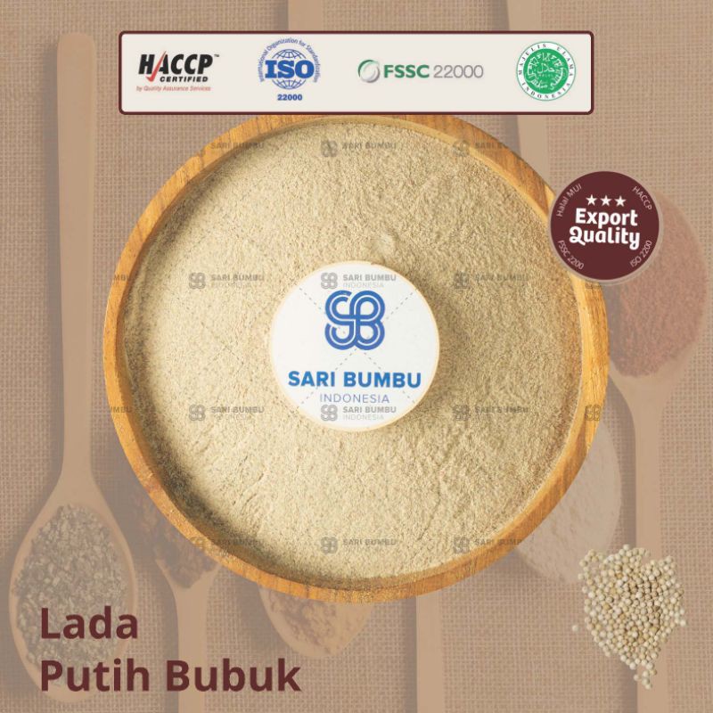 Jual Lada Putih Bubuk White Pepper Powder Bumbu Dapur Halal Kualitas