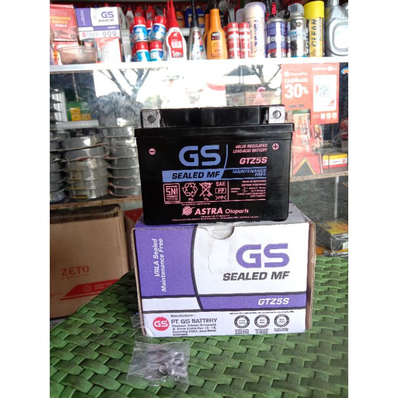 Jual AKI MOTOR ORIGINAL GS ASTRA MF GSMF GTZ 5S Untuk Honda Beat