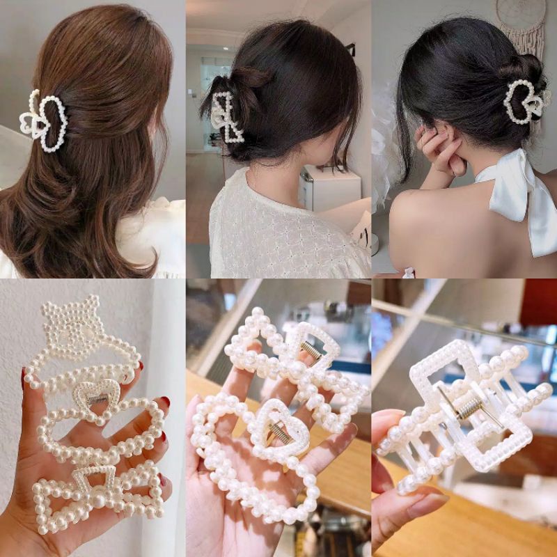 Jual Jepit Rambut Aksen Mutiara Imitasi Gaya Korea 8cm Shopee Indonesia