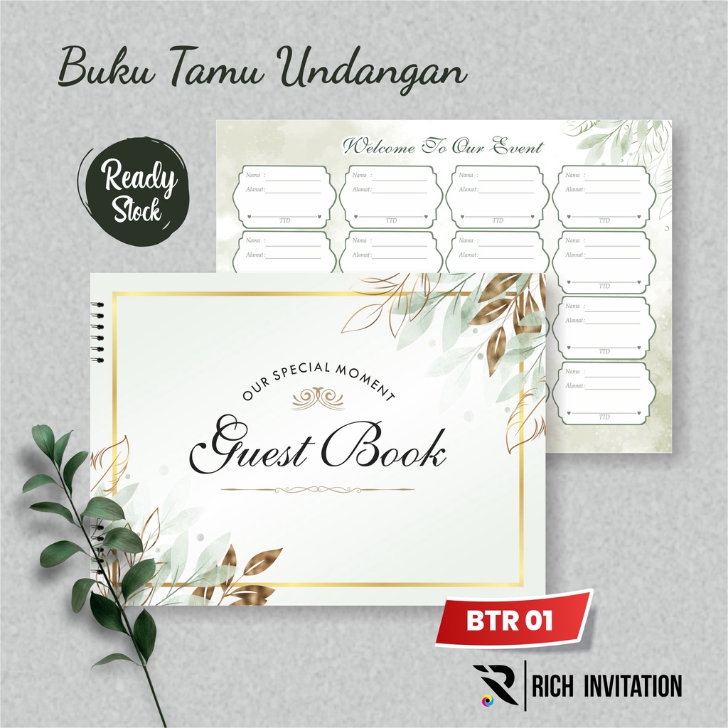 Jual BUKU TAMU UNDANGAN PERNIKAHAN GUEST BOOK NIKAH READY BTR 01