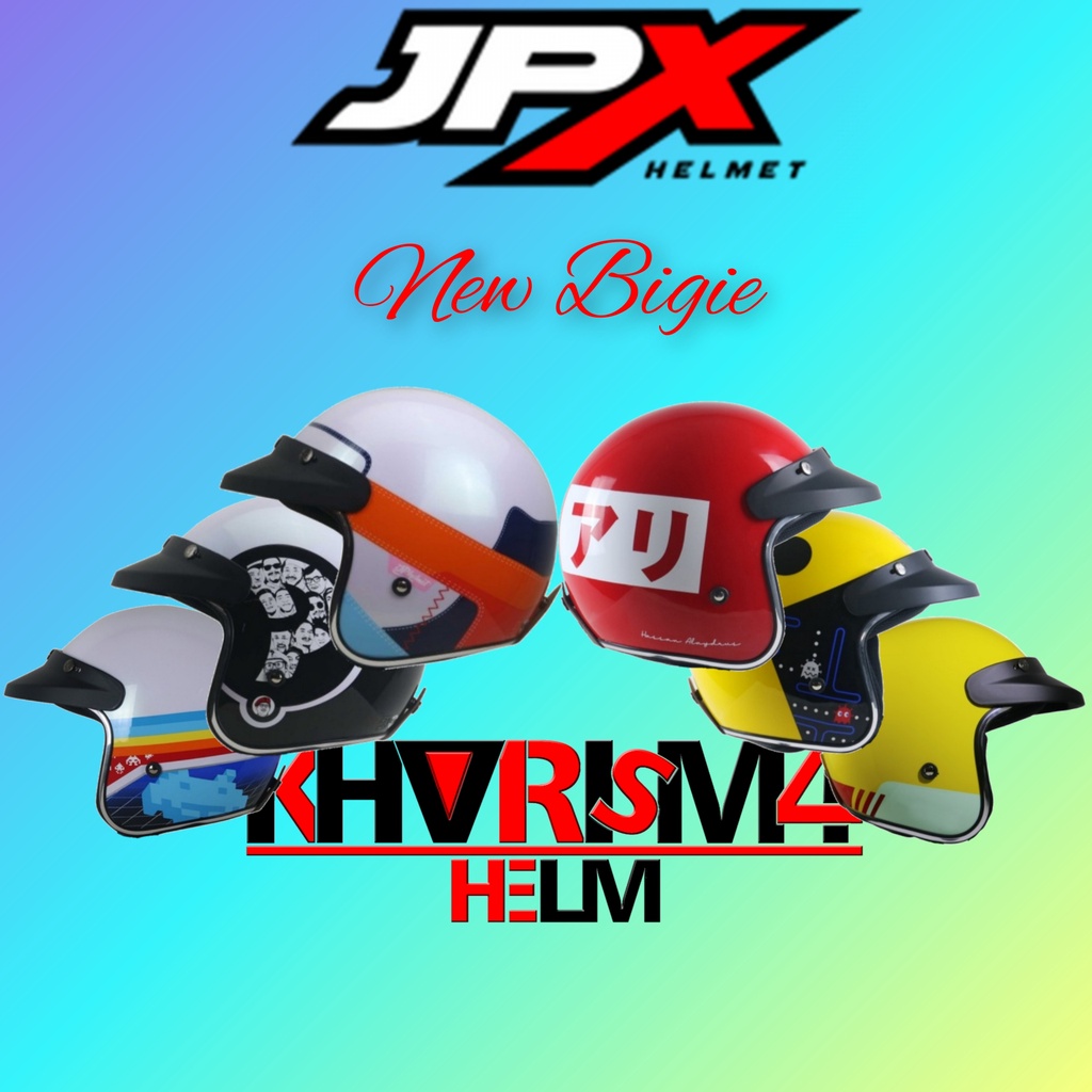 Jual Helm Retro Jp New Bigie Motif Helm Classic Scoopy Vespa Helm Half