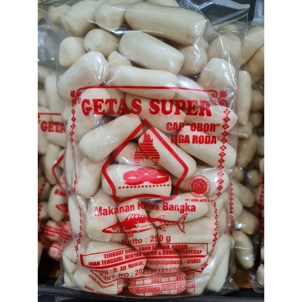 Jual Getas Super Panjang Cap Obor Tiga Roda Makanan Khas Bangka