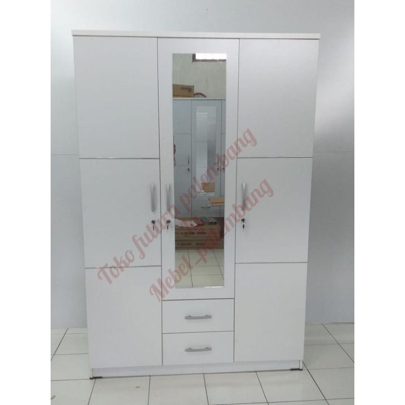 Jual Lemari Pakaian Pintu Full Putih Banyak Damparan Shopee Indonesia