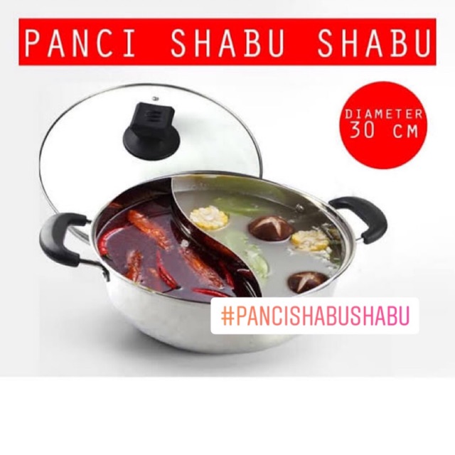 Jual Panci Shabu Shabu Cm Sekat Stainless Steel Indonesia Shopee