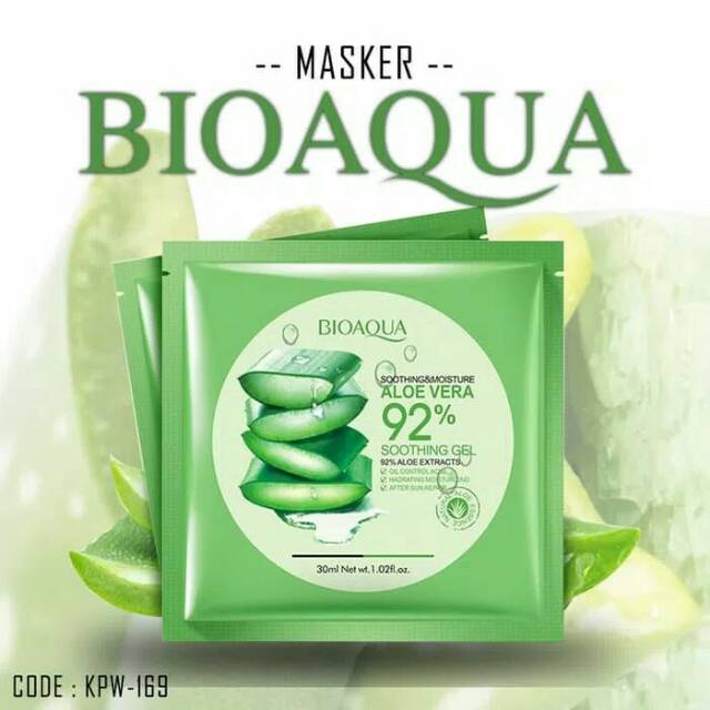 Jual BIOAQUA MASKER ALOE BIOAQUA SHEET MASK 92 ALOEVERA Shopee