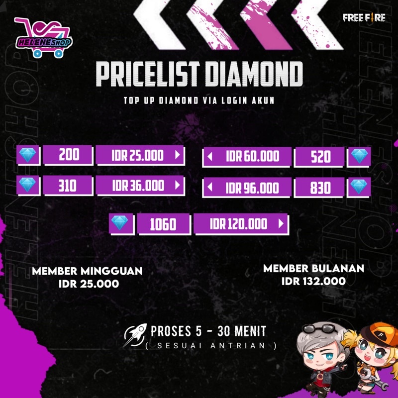 Jual Diamond Free Fire Via Login Murah Dm Ff Vilog Murah Fast