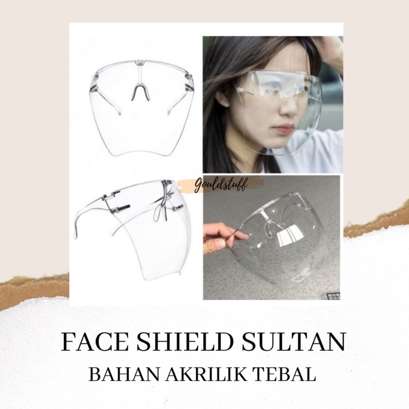 Jual Face Shield Akrilik Bahan Tebal Face Shield Sultan Face Shield