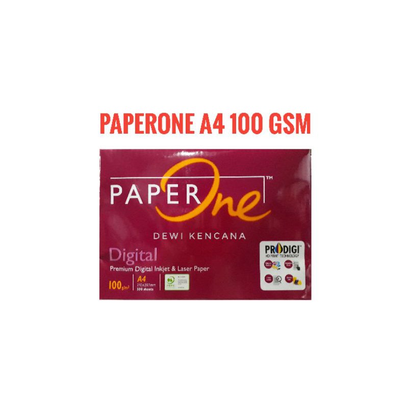 Jual Kertas HVS Fotocopy A4 100 GSM PAPERONE Kertas Print 1 Rim Isi