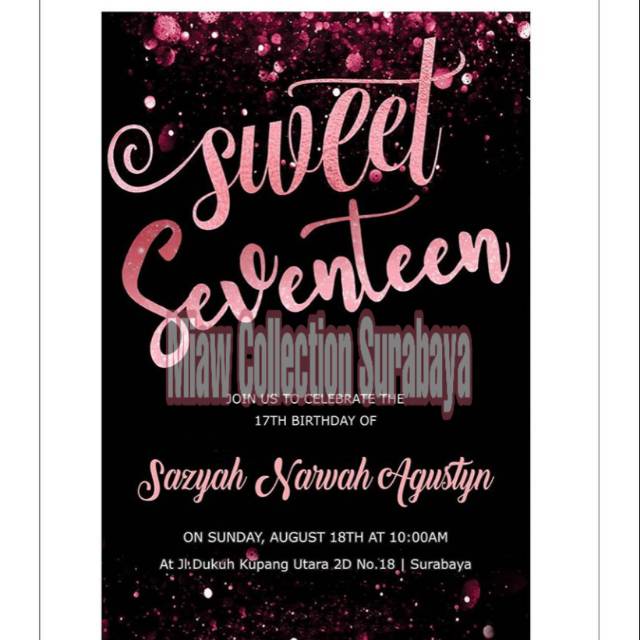 Jual Undangan Ultah Sweet Seventeen Indonesia Shopee Indonesia