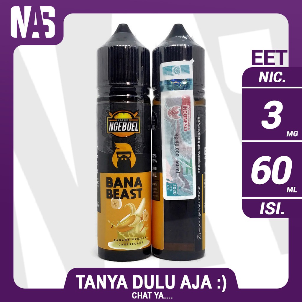 Jual Ngeboel Banana Beast Banana Vanila Cheesecake 60 Ml 3 Mg Liquid