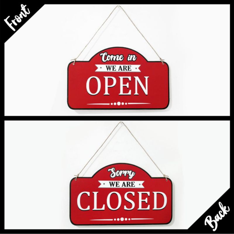 Jual Sign Open Closed Tanda Buka Tutup Toko Cafe Vintage Shopee