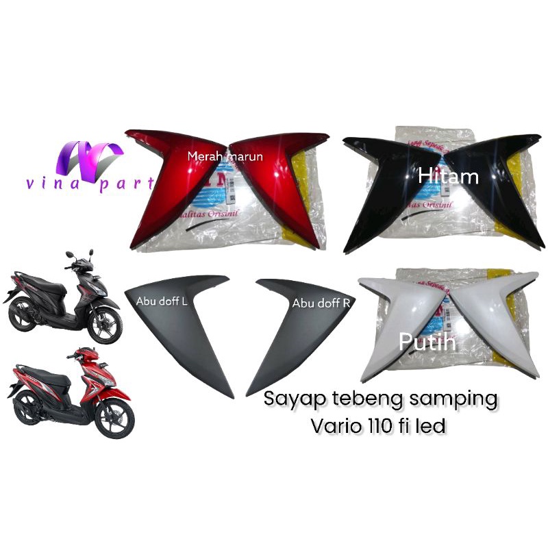 Jual Sayap Tebeng Vario Fi Led K Hitam Putih Merah Marun Kanan