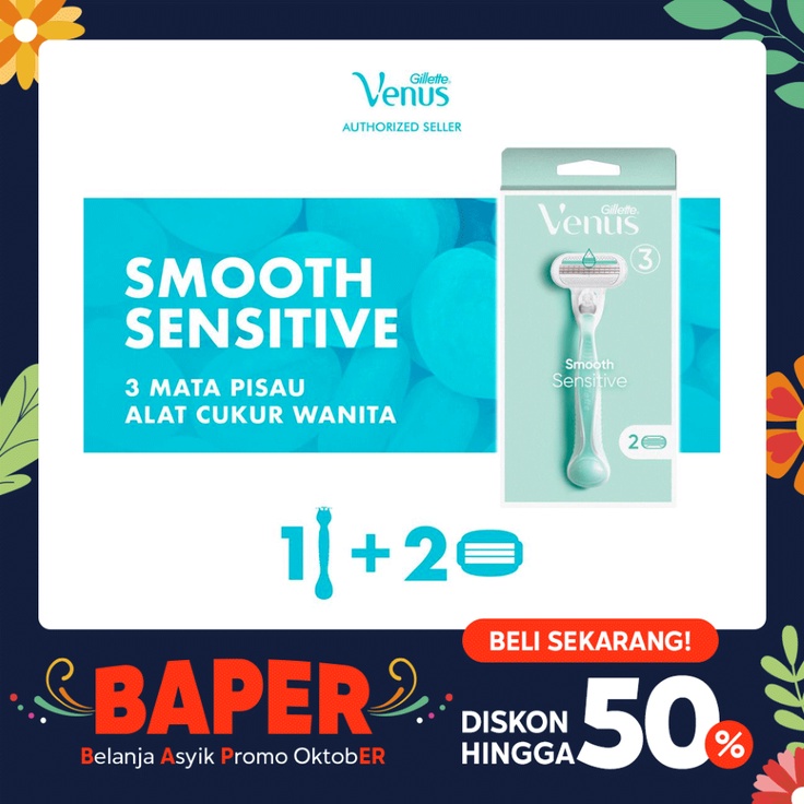 Jual Gillette Venus Alat Cukur Wanita Sensitive Smooth Razor Pisau