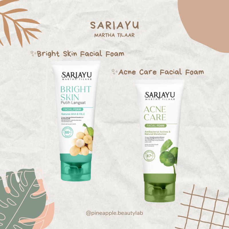 Jual SARIAYU FACIAL FOAM BRIGHT SKIN ACNE CARE Shopee Indonesia