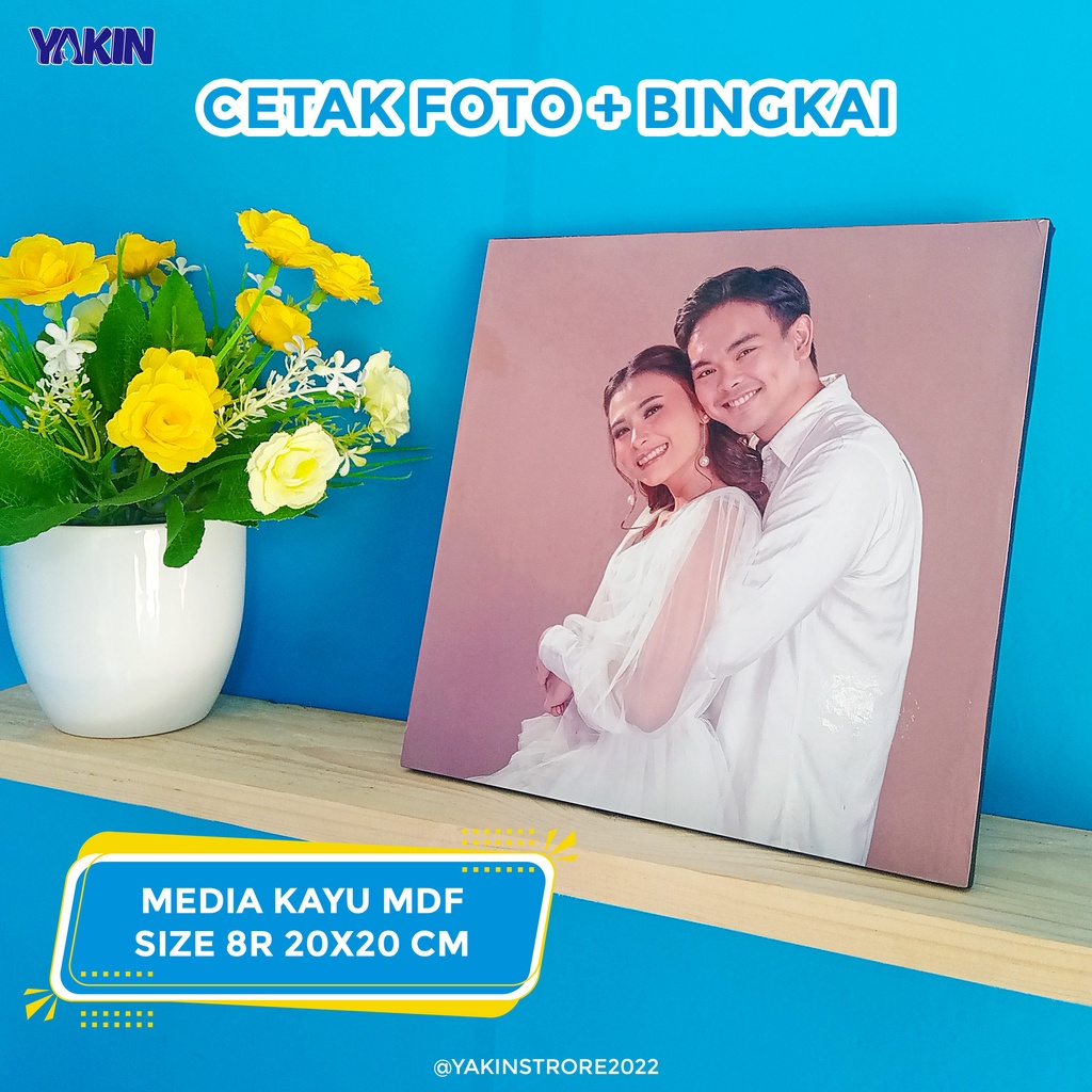 Jual CETAK FOTO MEDIA PAPAN KAYU MDF UKURAN 6R 20X20 Cm KOSTUM