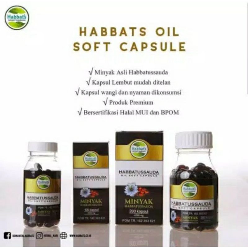 Jual Habbatussauda Oil Soft Capsule Habbat Sehat Nabawi Soft Gel