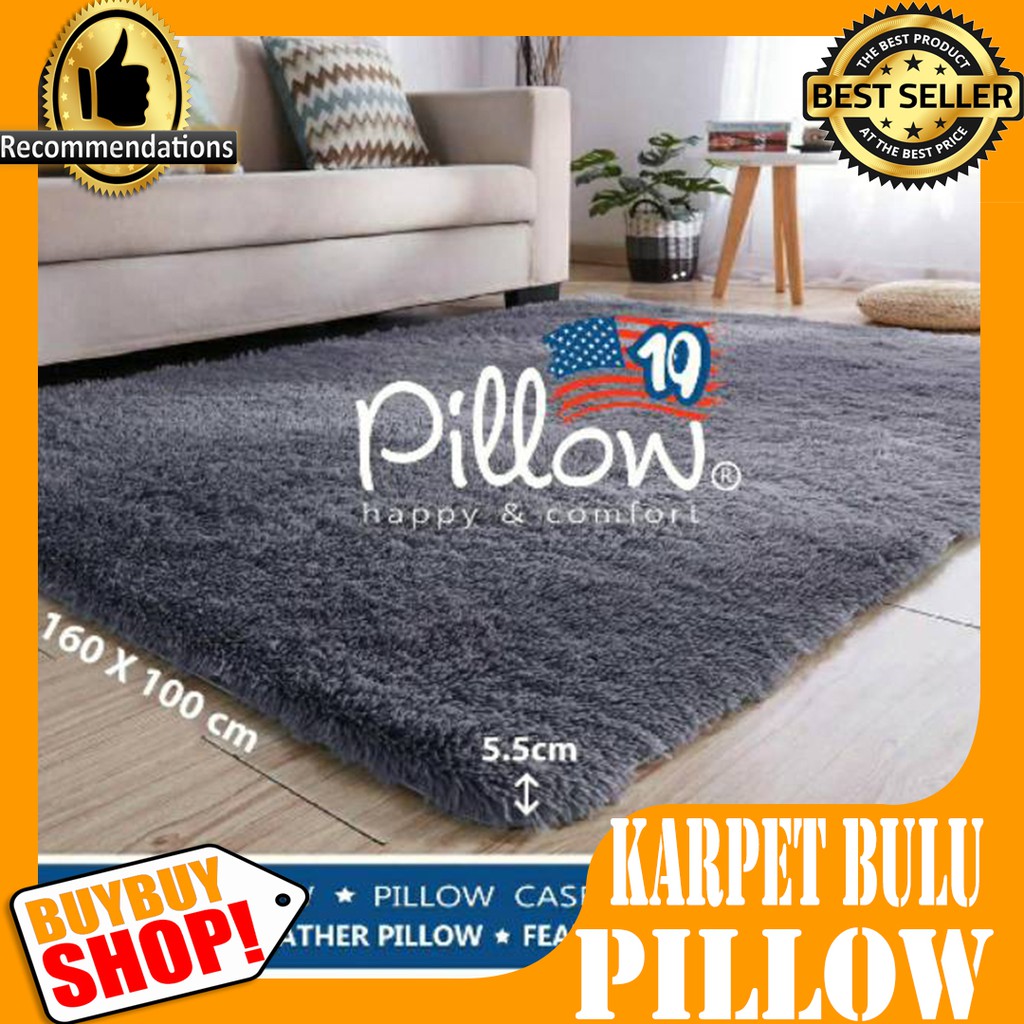 Jual KARPET BULU RASFUR UKURAN 160 X 100 TEBAL 5 5CM PILLOW