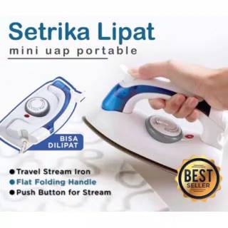 Jual Setrika Uap Lipat Travel Mini Iron Portable Traveling Elektrik