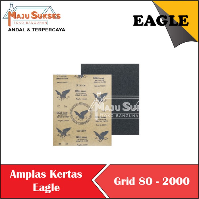 Jual AMPLAS EAGLE AMPELAS DUCO SANDPAPER ABRASSIVE KERTAS LEMBAR GRIT