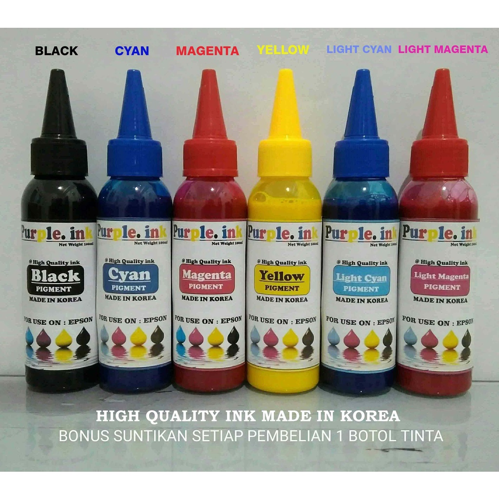 Jual Tinta Pigment Epson Isi Ml Purple Ink Tersedia Varian Warna