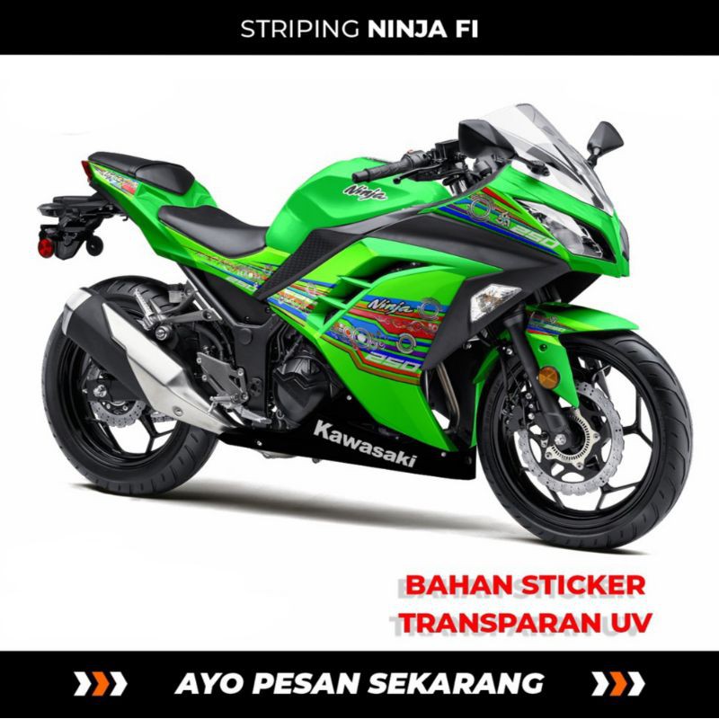 Jual Striping Custom Ninja 250 Fi Old Striping Sticker UV Transparan