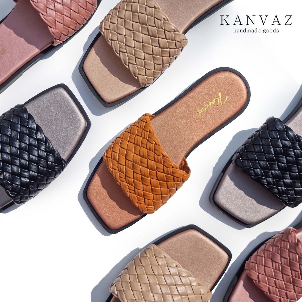 Jual Kanvaz Neo Sandal Teplek Kepang Sendal Wanita Kekinian