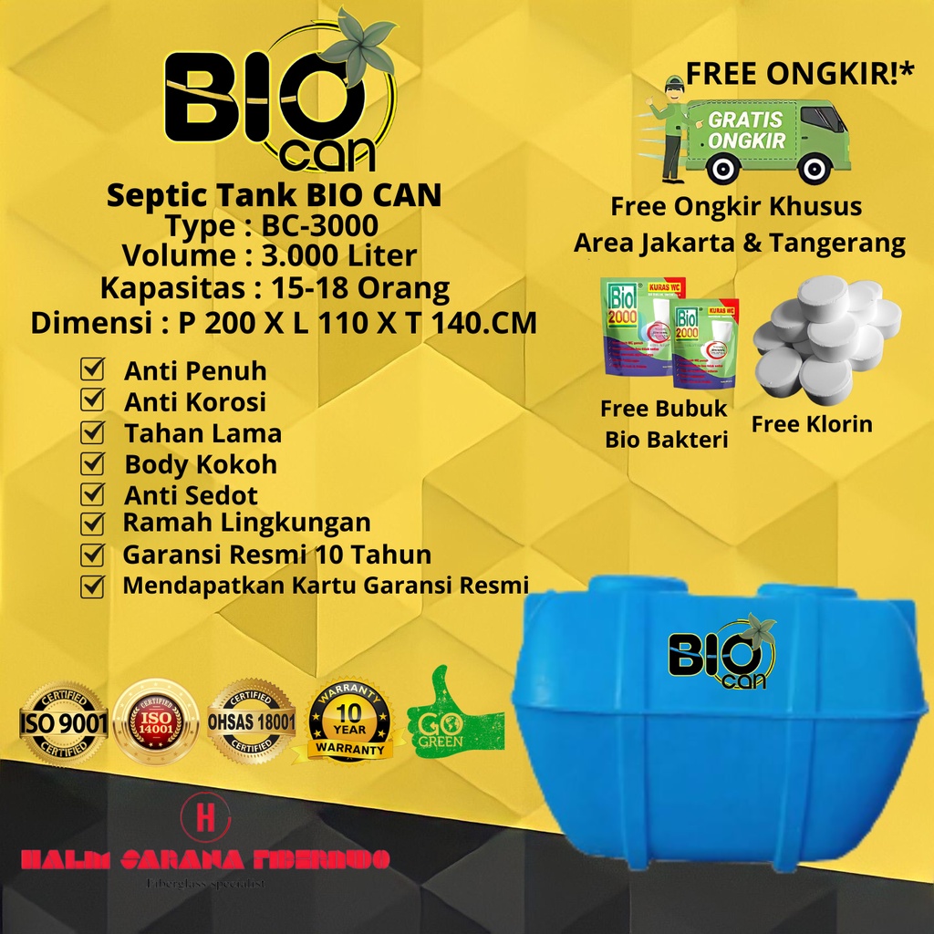 Jual Septic Tank Bio Biotech Biotank Biofilter Biofil Sepiteng 3000