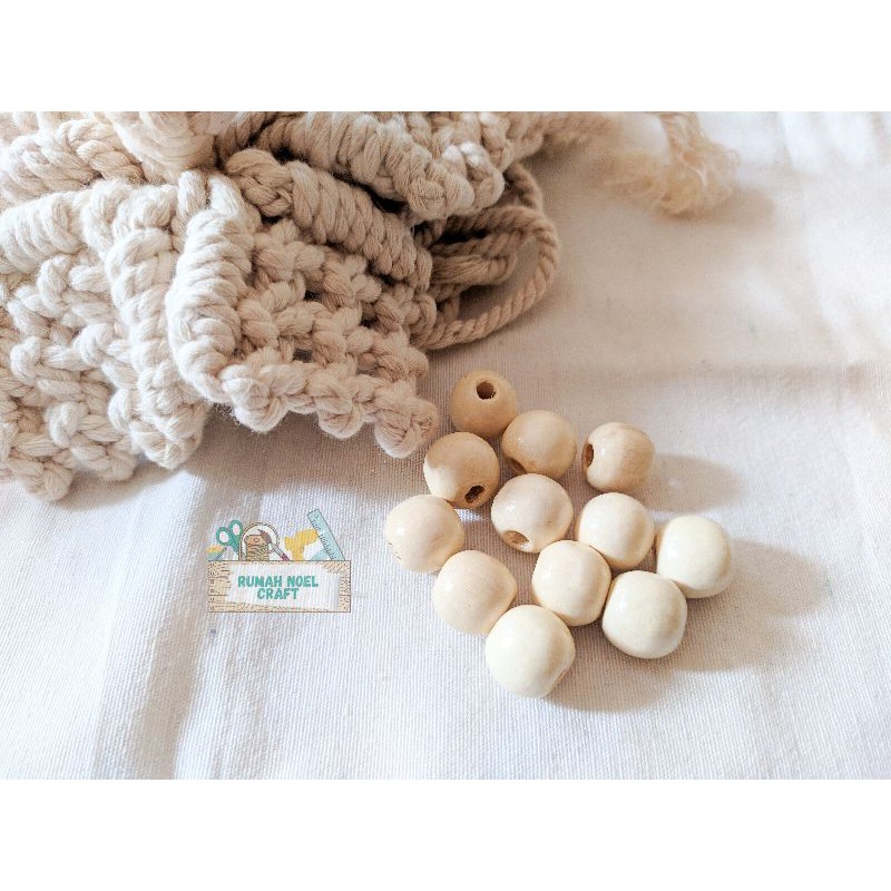 Jual Manik Kayu Bulat Wooden Beads Macrame Shopee Indonesia