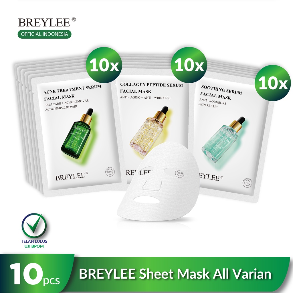 Jual Breylee Sheet Mask Collagen Peptide Soothing Acne Treatment