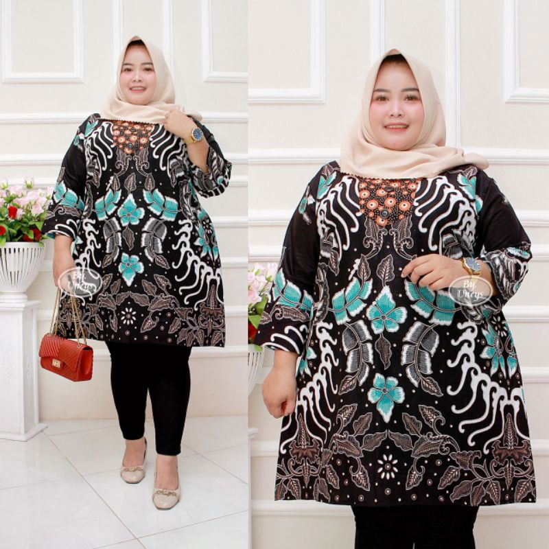 Jual Atasan Batik Wanita Jumbo Tunik Batik Songket Jumbo LD 140