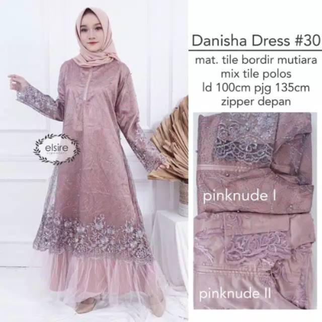 Jual Danisha Dress By Elsire Store Pink Nude I Shopee Indonesia