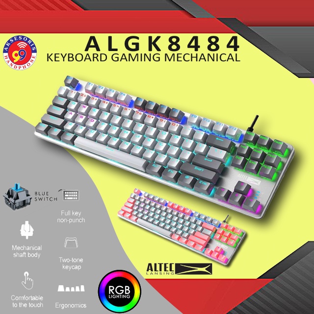 Jual Keyboard Gaming Mechanical Tkl Altec Lansing Algk Rgb White