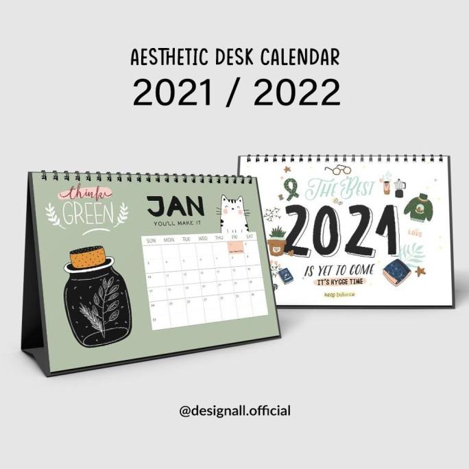 Jual Designall Kalender Meja Kalender Duduk Aesthetic Tahun 2021 2022